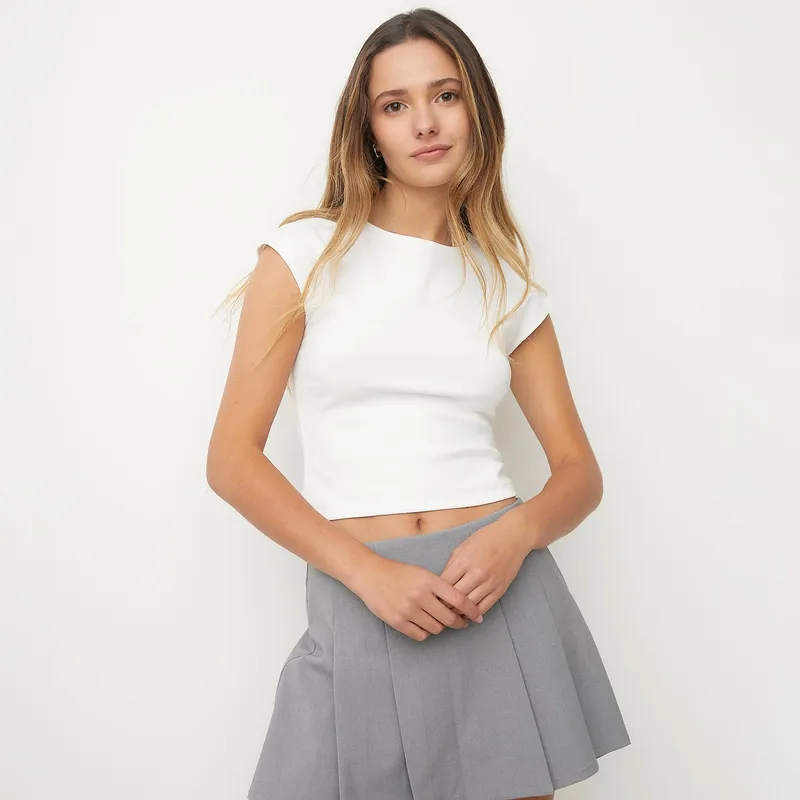 SYBILLA - Polera Sybilla Sin Mangas Algodón Rayas Mujer