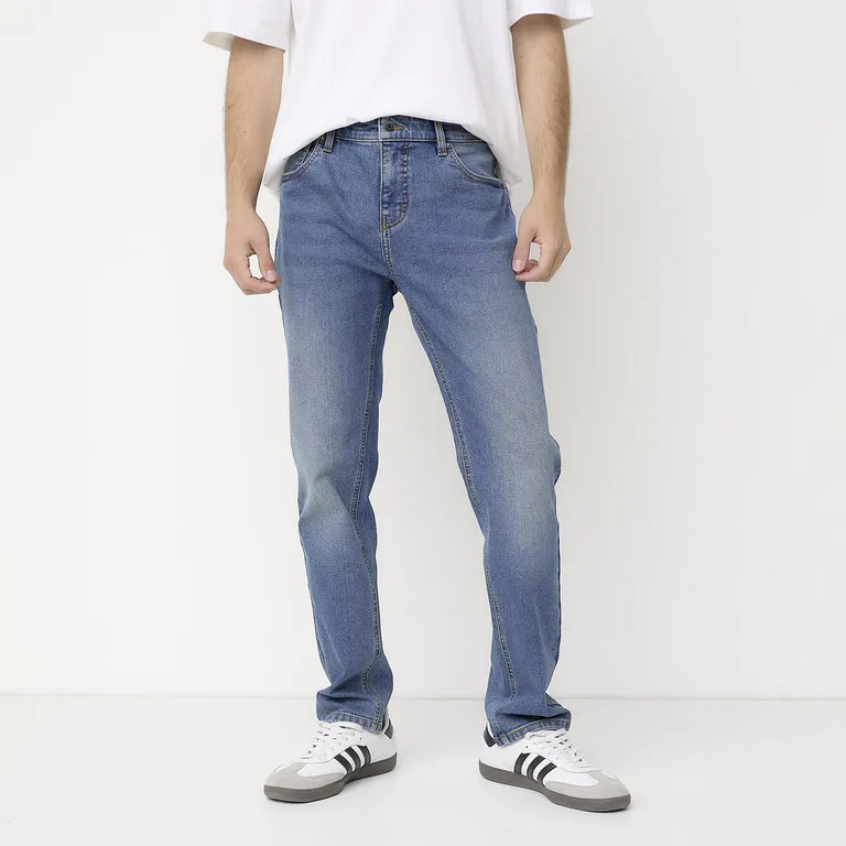 Jeans Slim Fit Algodón Hombre Estilo Urbano · Azul 3