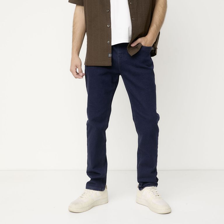 Jeans Slim Fit Algodón Hombre Estilo Urbano · Azul 2