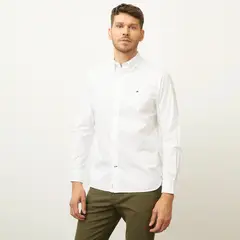 TOMMY HILFIGER - Camisa Casual Manga Larga Algodón Hombre