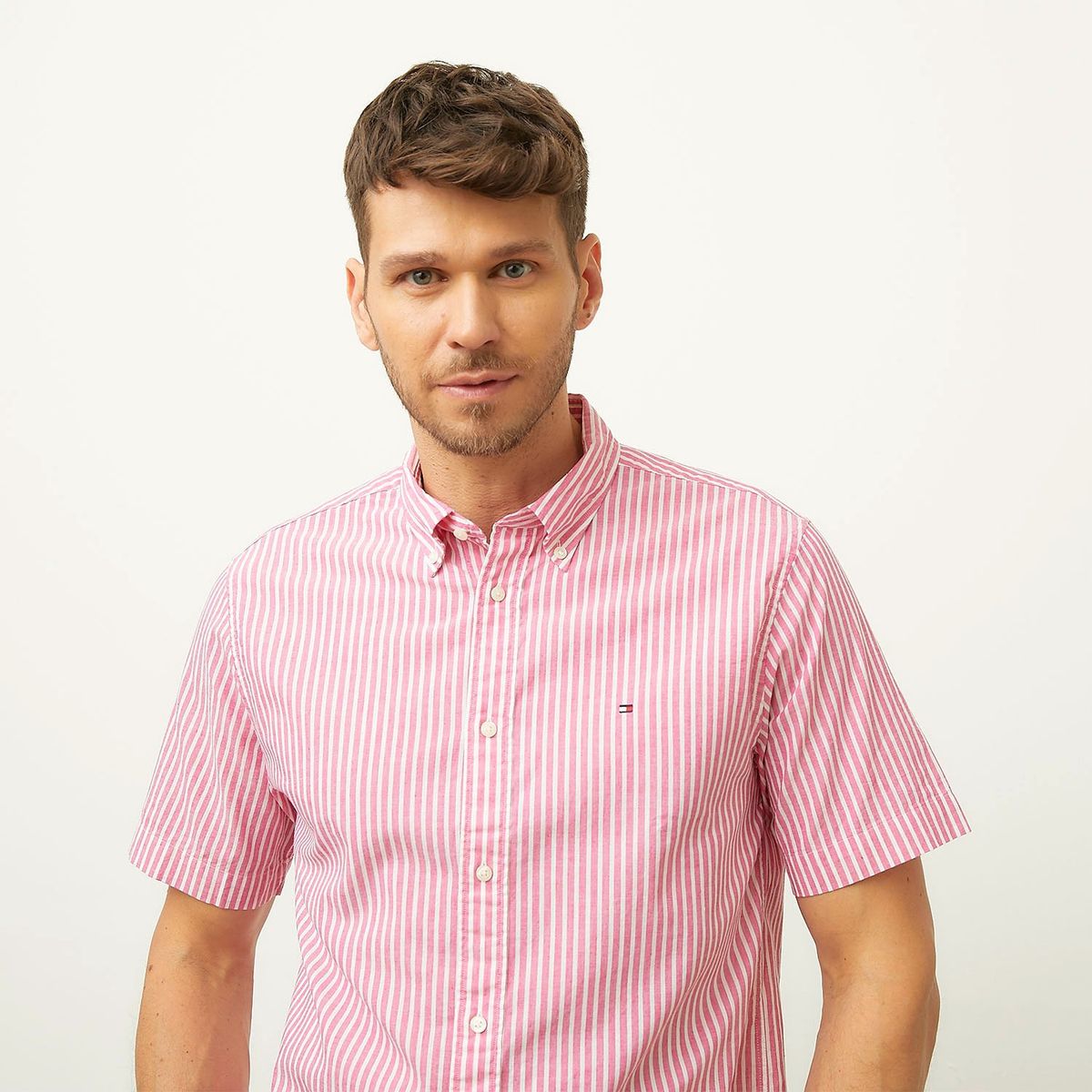 TOMMY HILFIGER - Camisa Casual Manga Corta Algodón Hombre Tommy Hilfiger