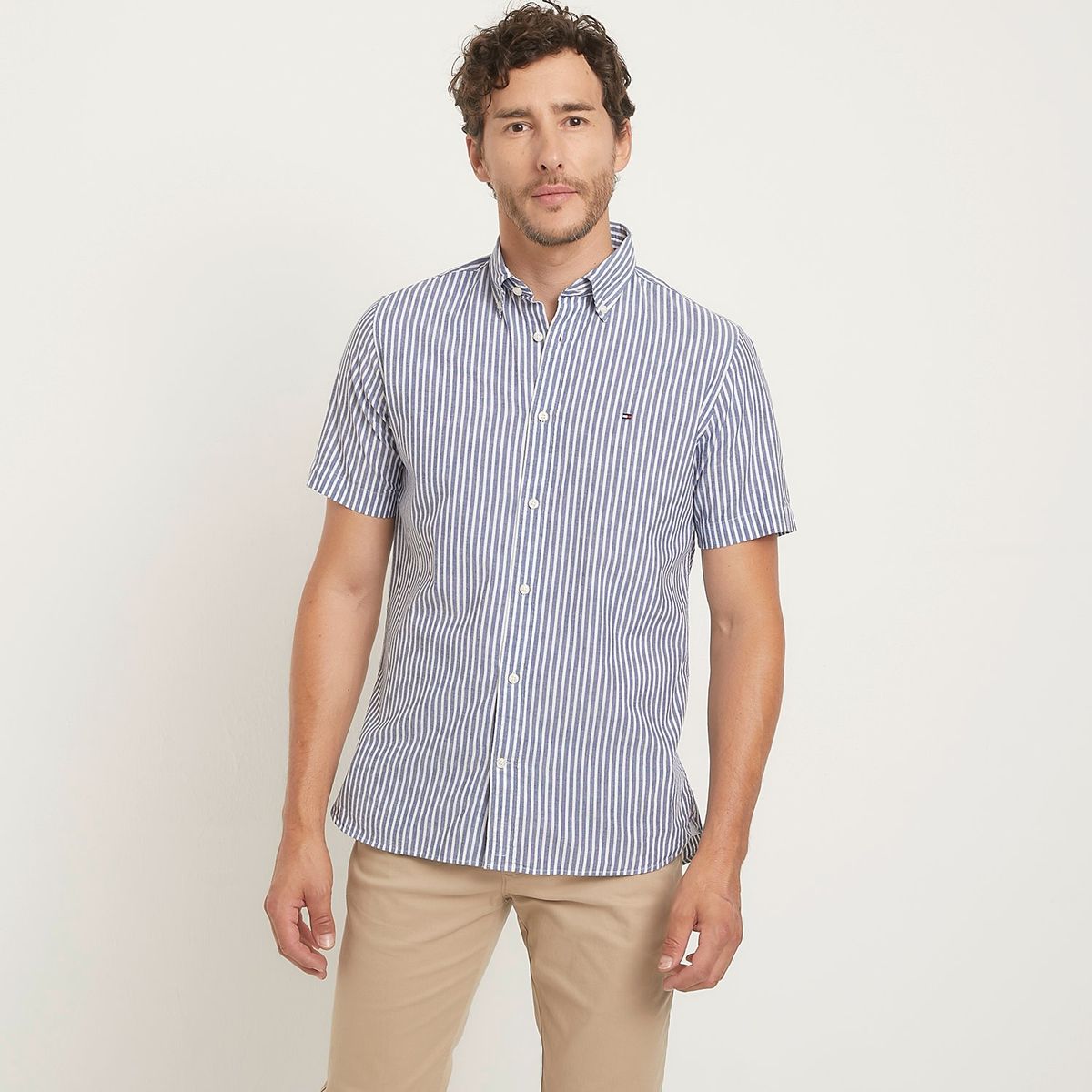 TOMMY HILFIGER - Camisa Casual Manga Corta Algodón Hombre Tommy Hilfiger