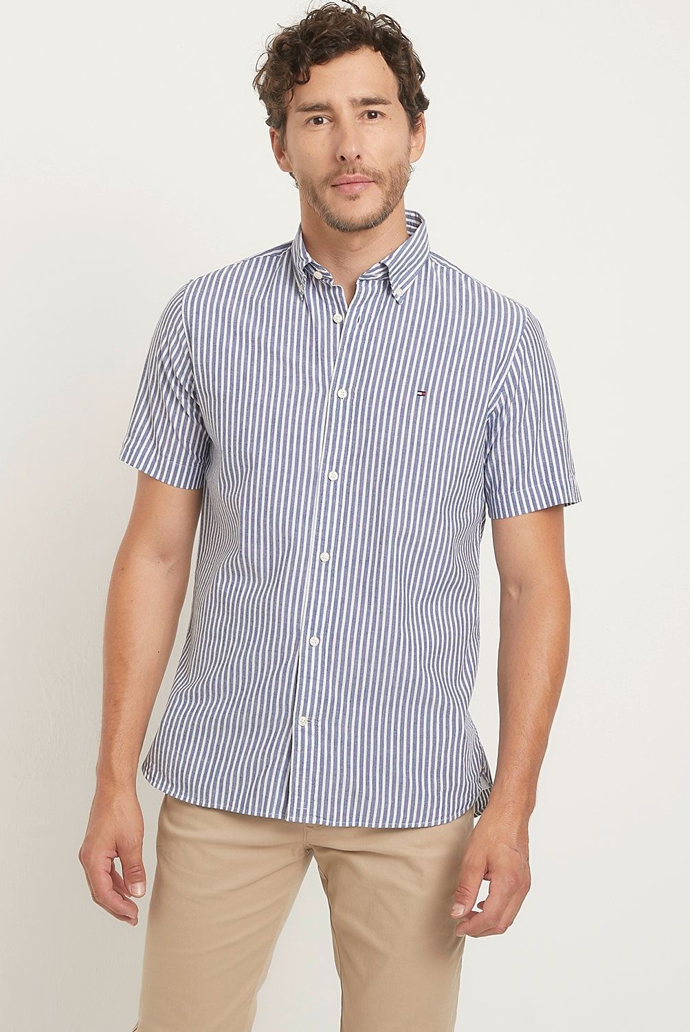 TOMMY HILFIGER - Camisa Casual Manga Corta Algodón Hombre Tommy Hilfiger