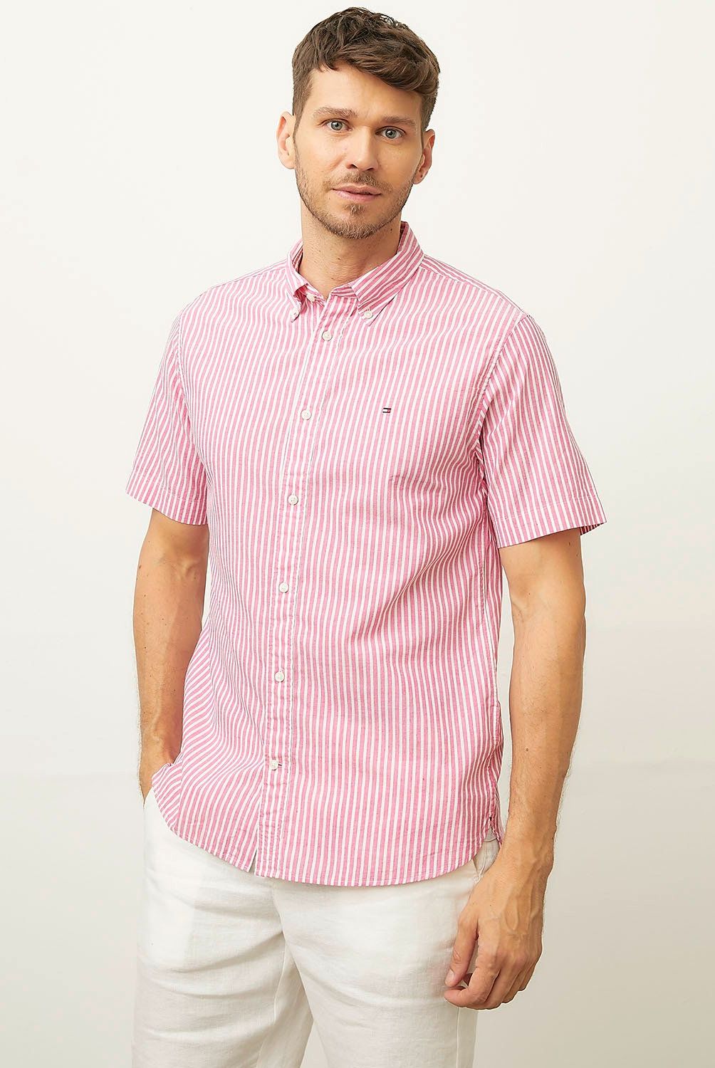 TOMMY HILFIGER - Camisa Casual Manga Corta Algodón Hombre Tommy Hilfiger