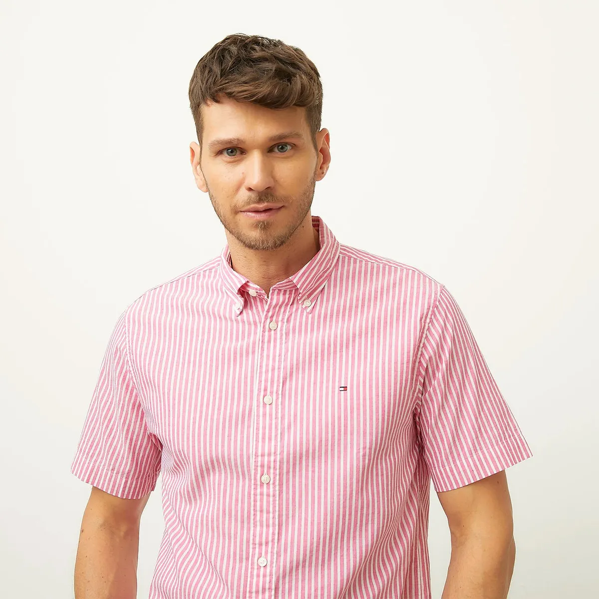 TOMMY HILFIGER - Camisa Casual Manga Corta Algodón Hombre Tommy Hilfiger