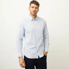 TOMMY HILFIGER - Camisa Casual Manga Larga Algodón Hombre