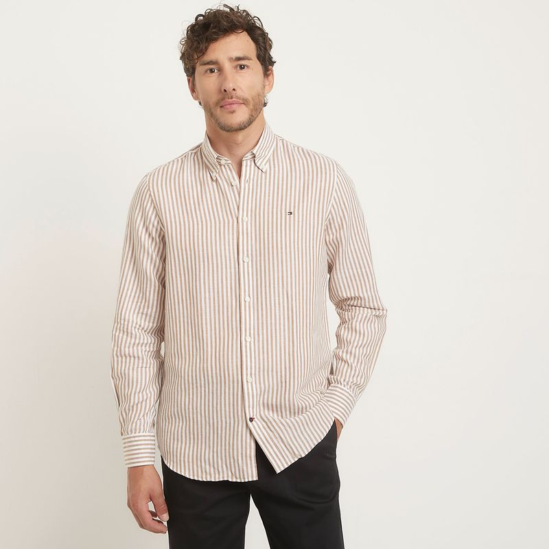 TOMMY HILFIGER - Camisa Casual Manga Larga Algodón Hombre Tommy Hilfiger