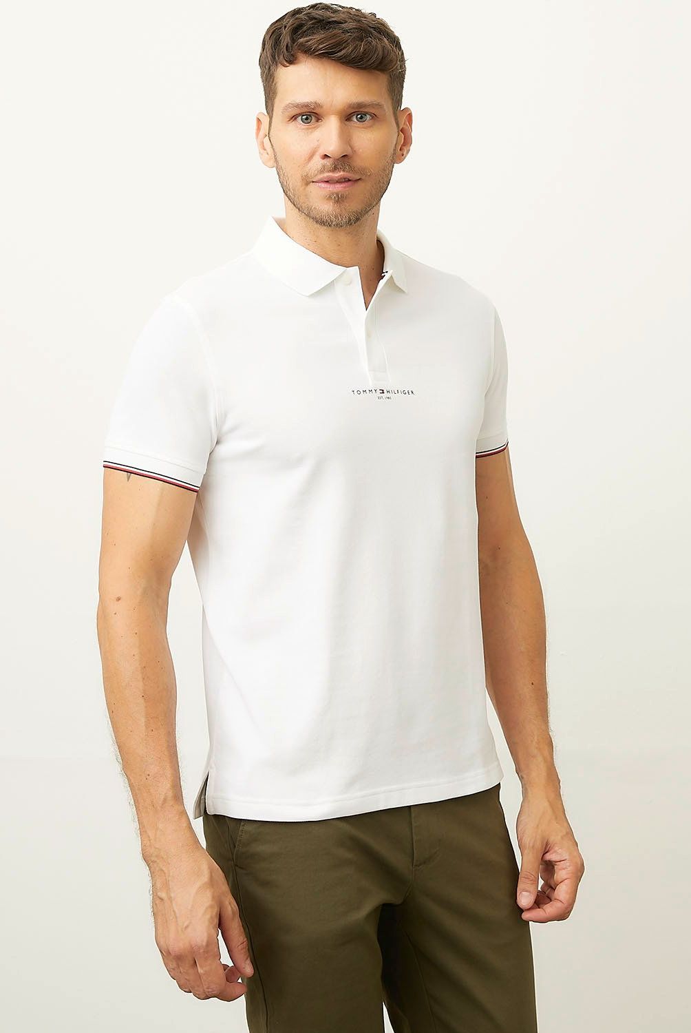 TOMMY HILFIGER - Polera Con Cuello Pique Manga Corta Algodón Hombre Tommy Hilfiger