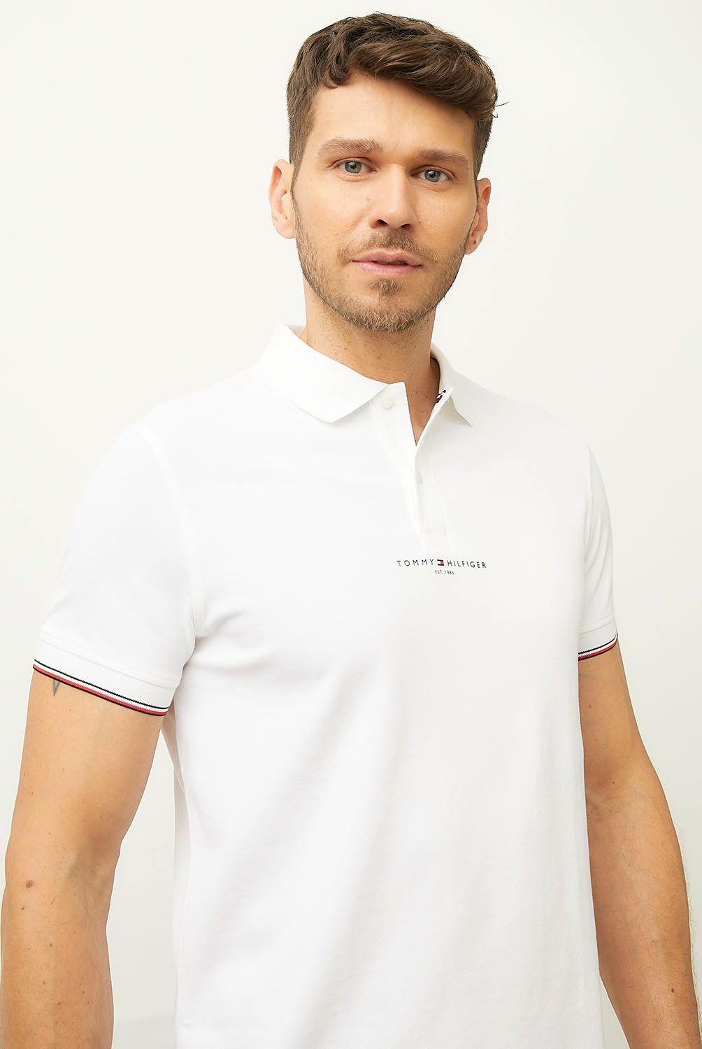 TOMMY HILFIGER - Polera Con Cuello Pique Manga Corta Algodón Hombre Tommy Hilfiger