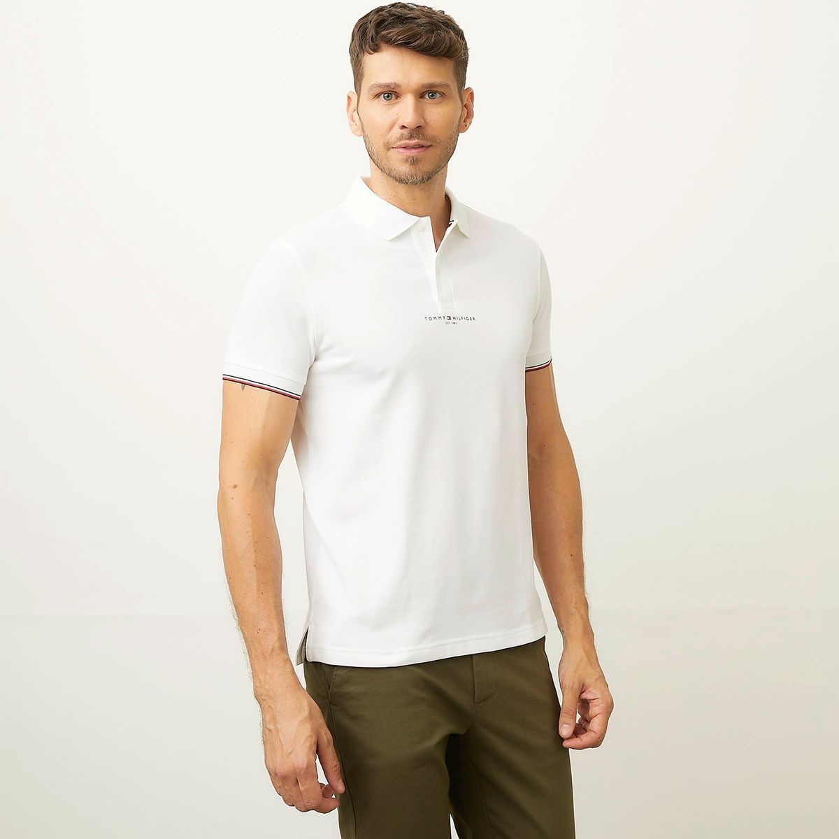 TOMMY HILFIGER - Polera Con Cuello Pique Manga Corta Algodón Hombre Tommy Hilfiger