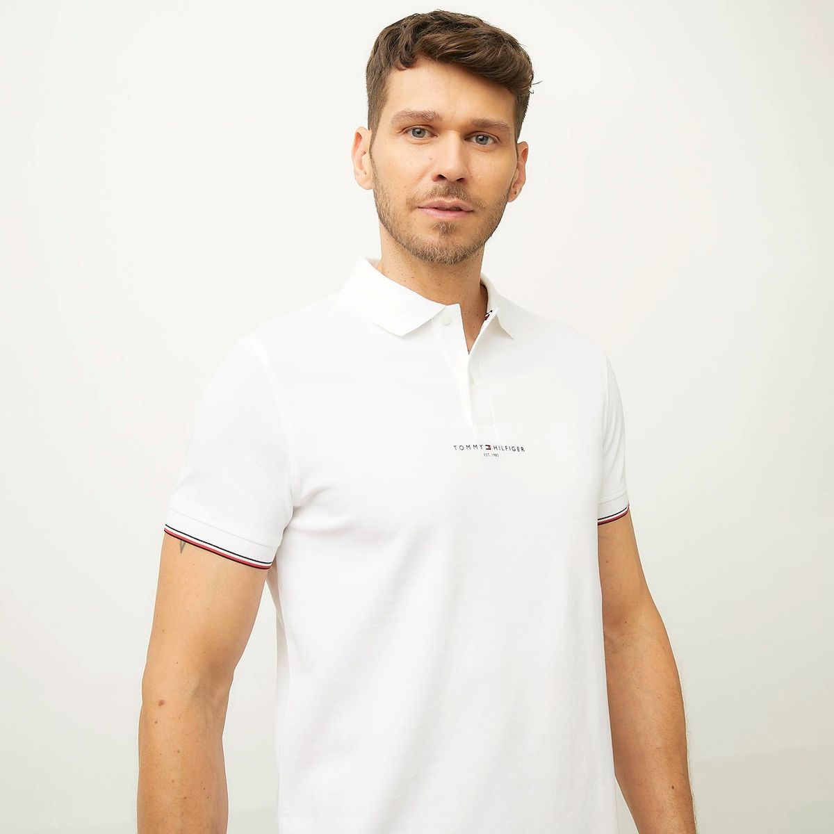 TOMMY HILFIGER - Polera Con Cuello Pique Manga Corta Algodón Hombre Tommy Hilfiger