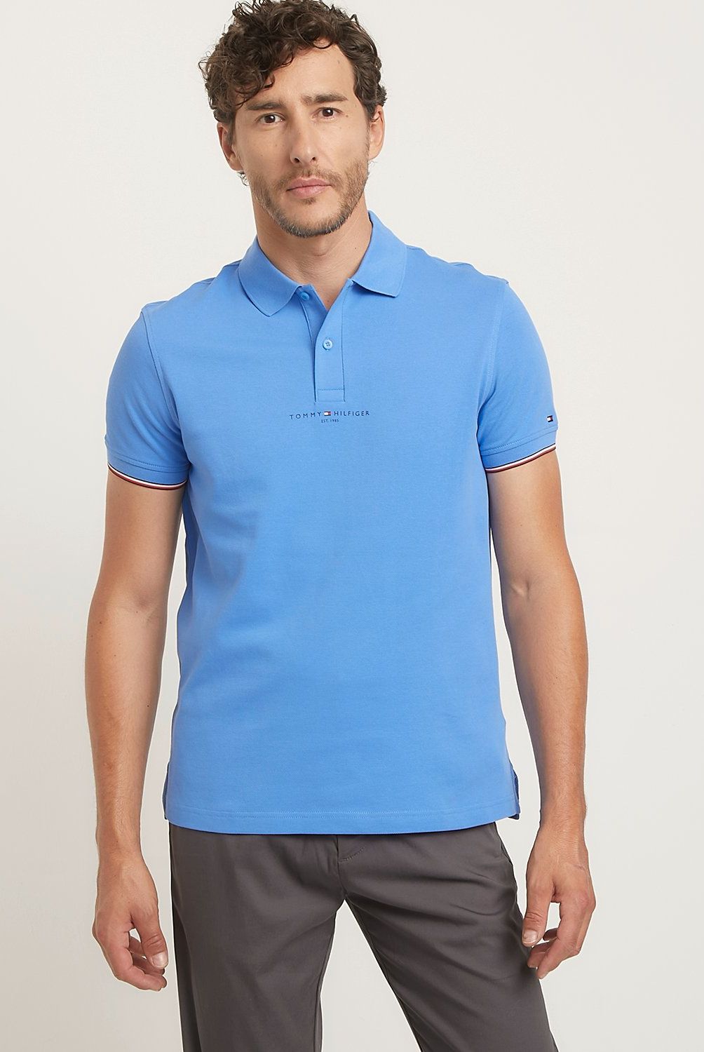 TOMMY HILFIGER - Polera Con Cuello Pique Manga Corta Algodón Hombre Tommy Hilfiger