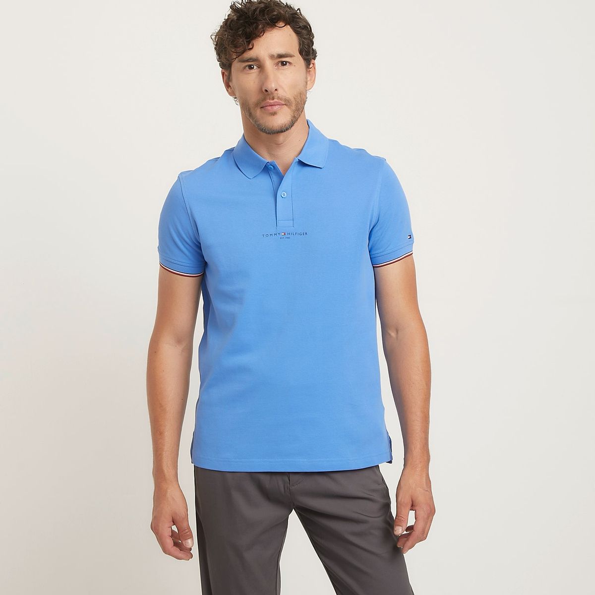 TOMMY HILFIGER - Polera Con Cuello Pique Manga Corta Algodón Hombre Tommy Hilfiger