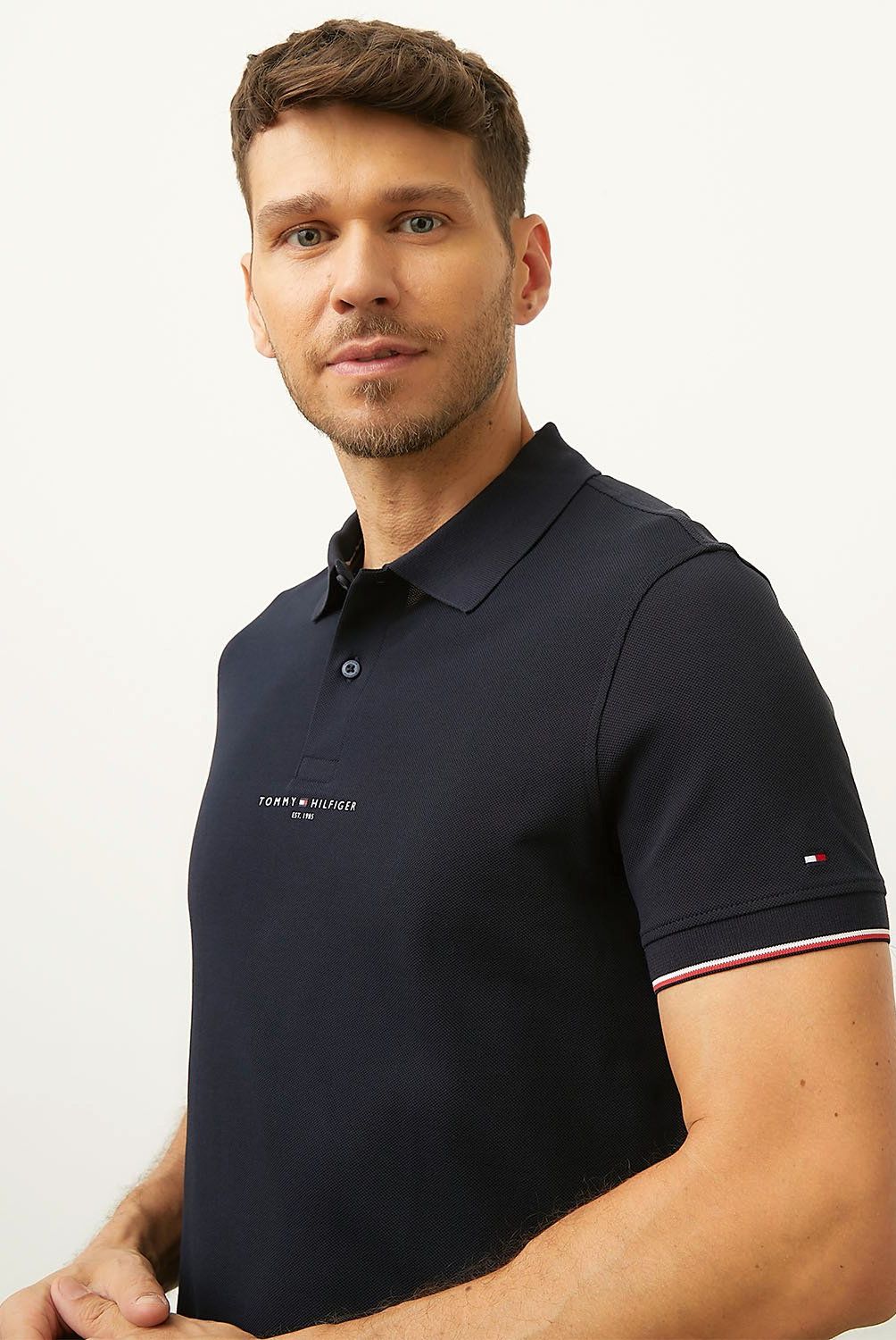 TOMMY HILFIGER - Polera Con Cuello Pique Manga Corta Algodón Hombre Tommy Hilfiger