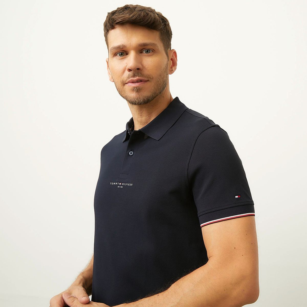 TOMMY HILFIGER - Polera Con Cuello Pique Manga Corta Algodón Hombre Tommy Hilfiger