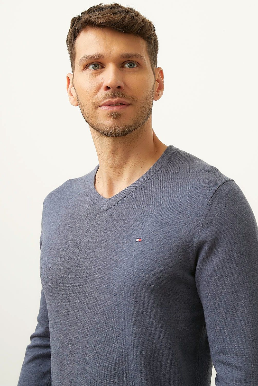 TOMMY HILFIGER - Sweater Cuello V Algodón Hombre Tommy Hilfiger