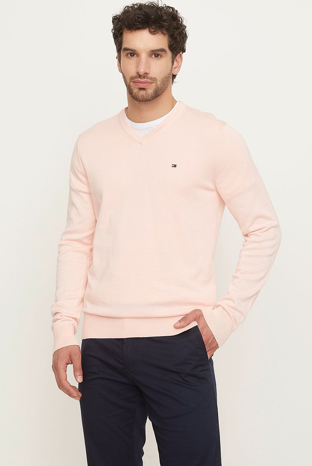 TOMMY HILFIGER - Sweater Cuello V Algodón Hombre Tommy Hilfiger