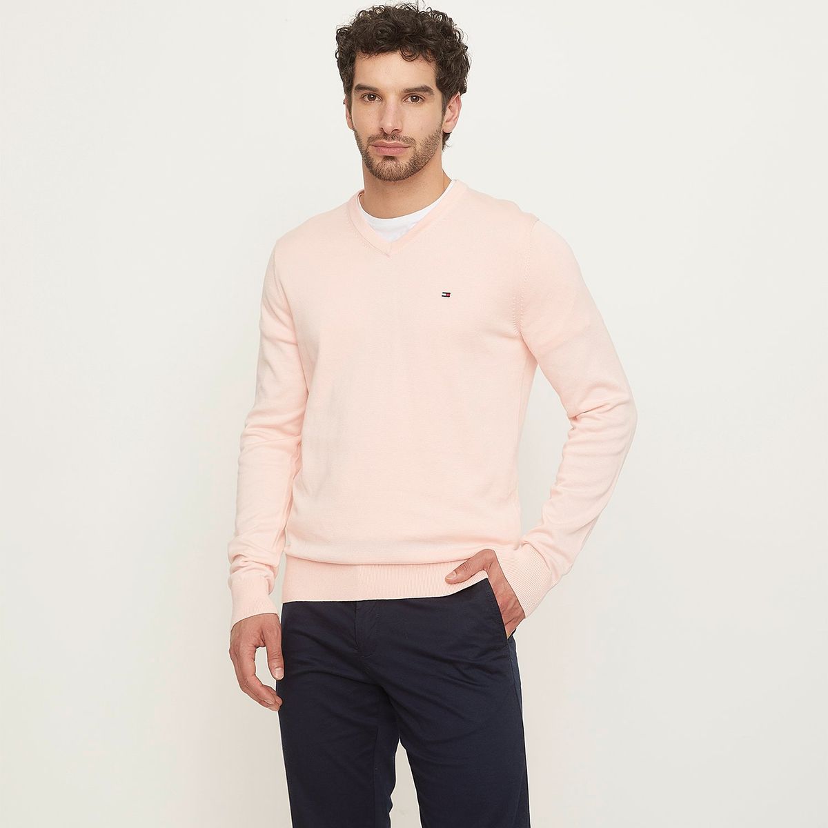 TOMMY HILFIGER - Sweater Cuello V Algodón Hombre Tommy Hilfiger