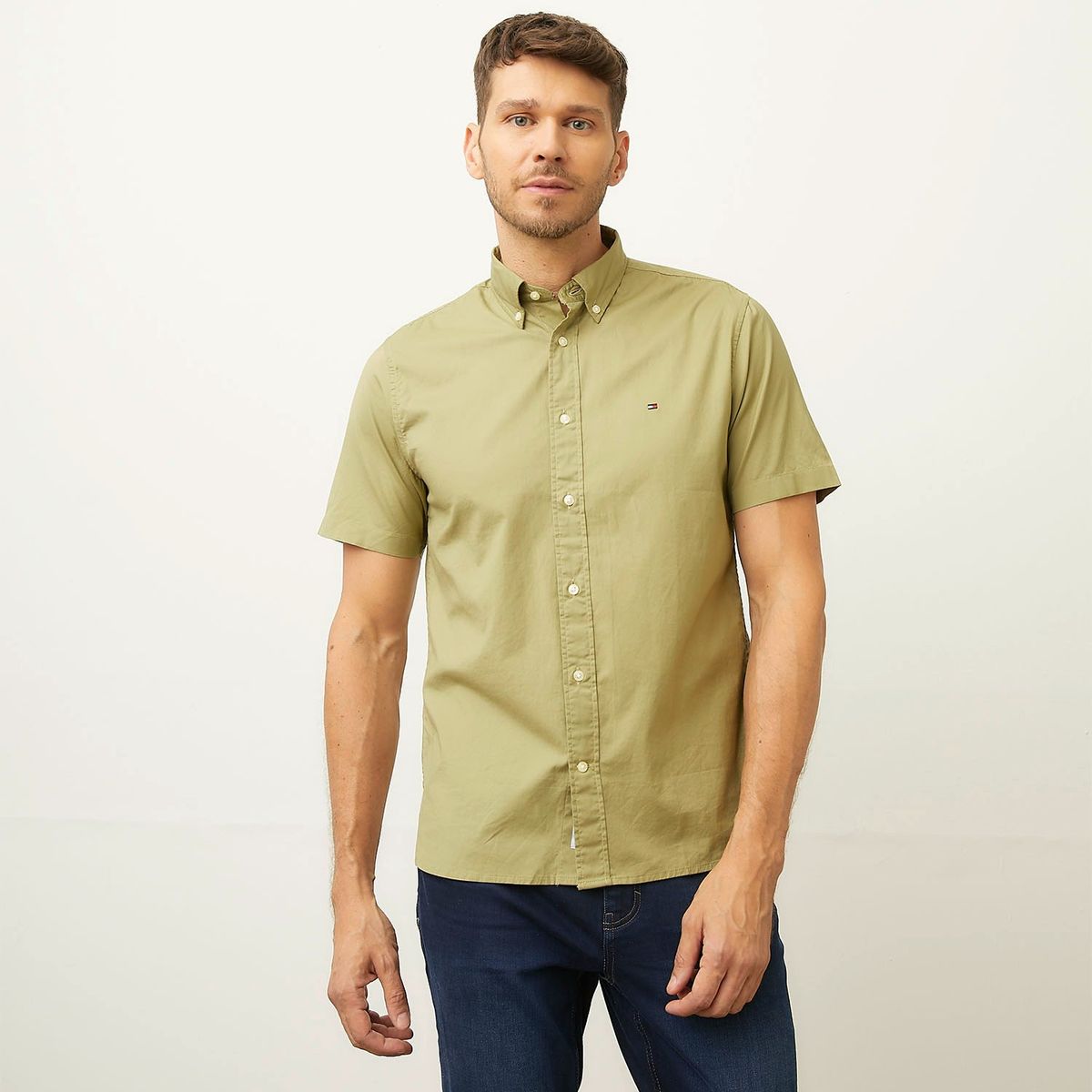 TOMMY HILFIGER - Camisa Casual Manga Corta Algodón Hombre Tommy Hilfiger