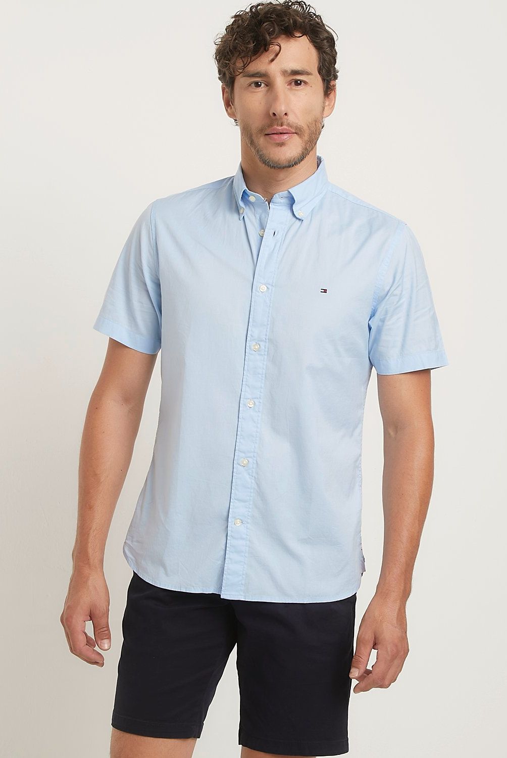 TOMMY HILFIGER - Camisa Casual Manga Corta Algodón Hombre Tommy Hilfiger