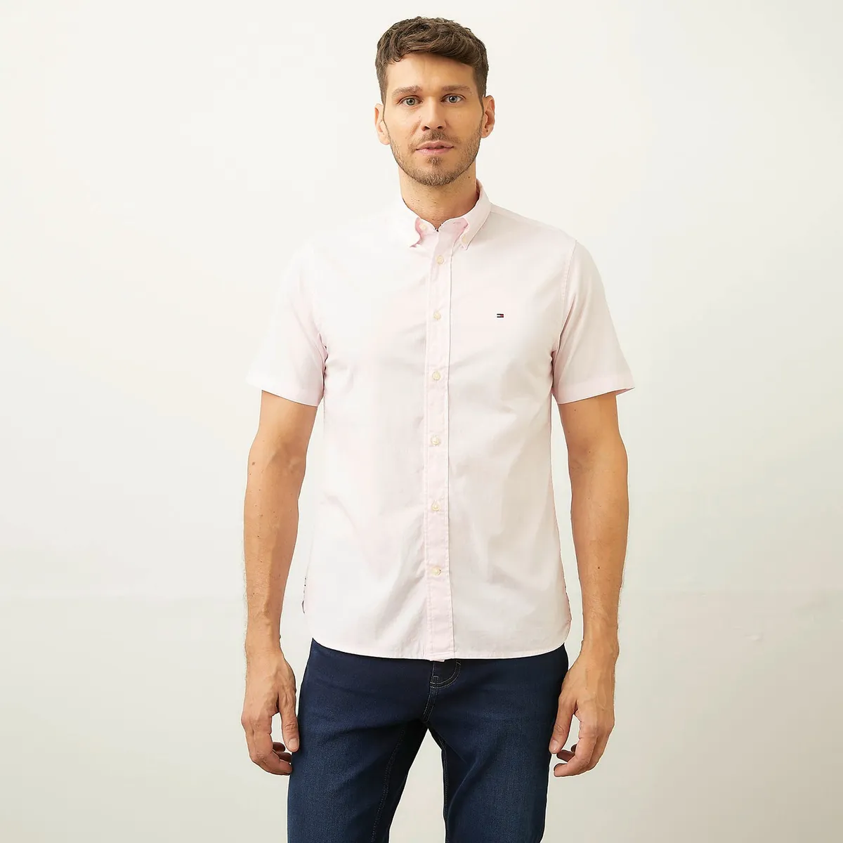 TOMMY HILFIGER - Camisa Casual Manga Corta Algodón Hombre Tommy Hilfiger