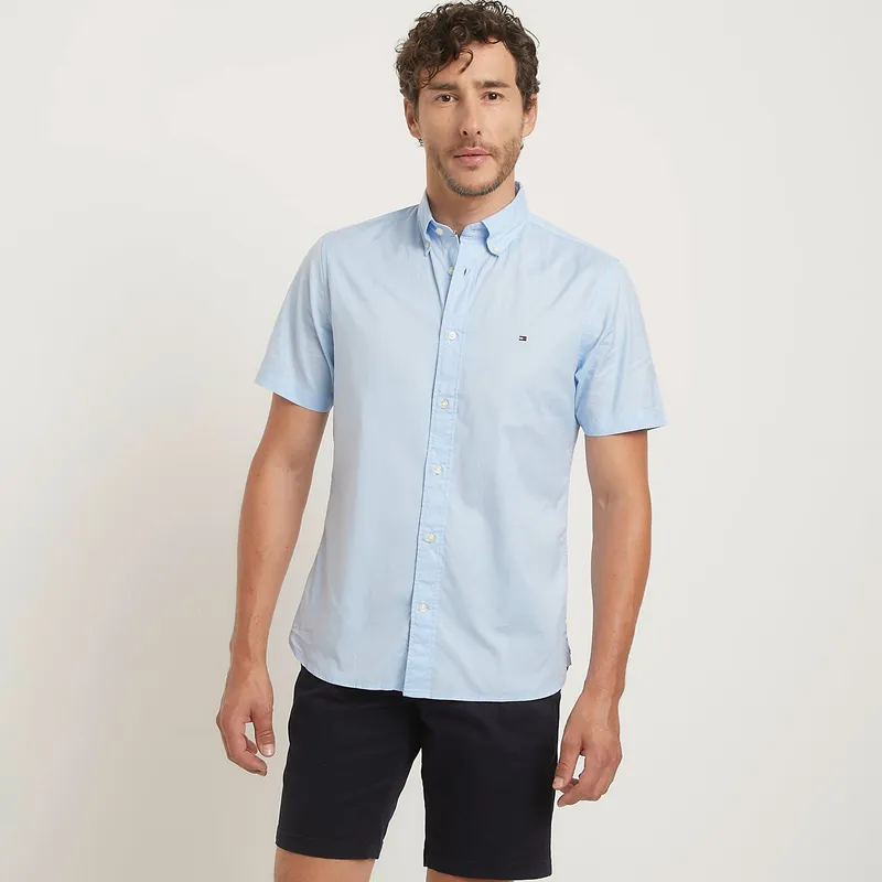 TOMMY HILFIGER - Camisa Casual Manga Corta Algodón Hombre Tommy Hilfiger