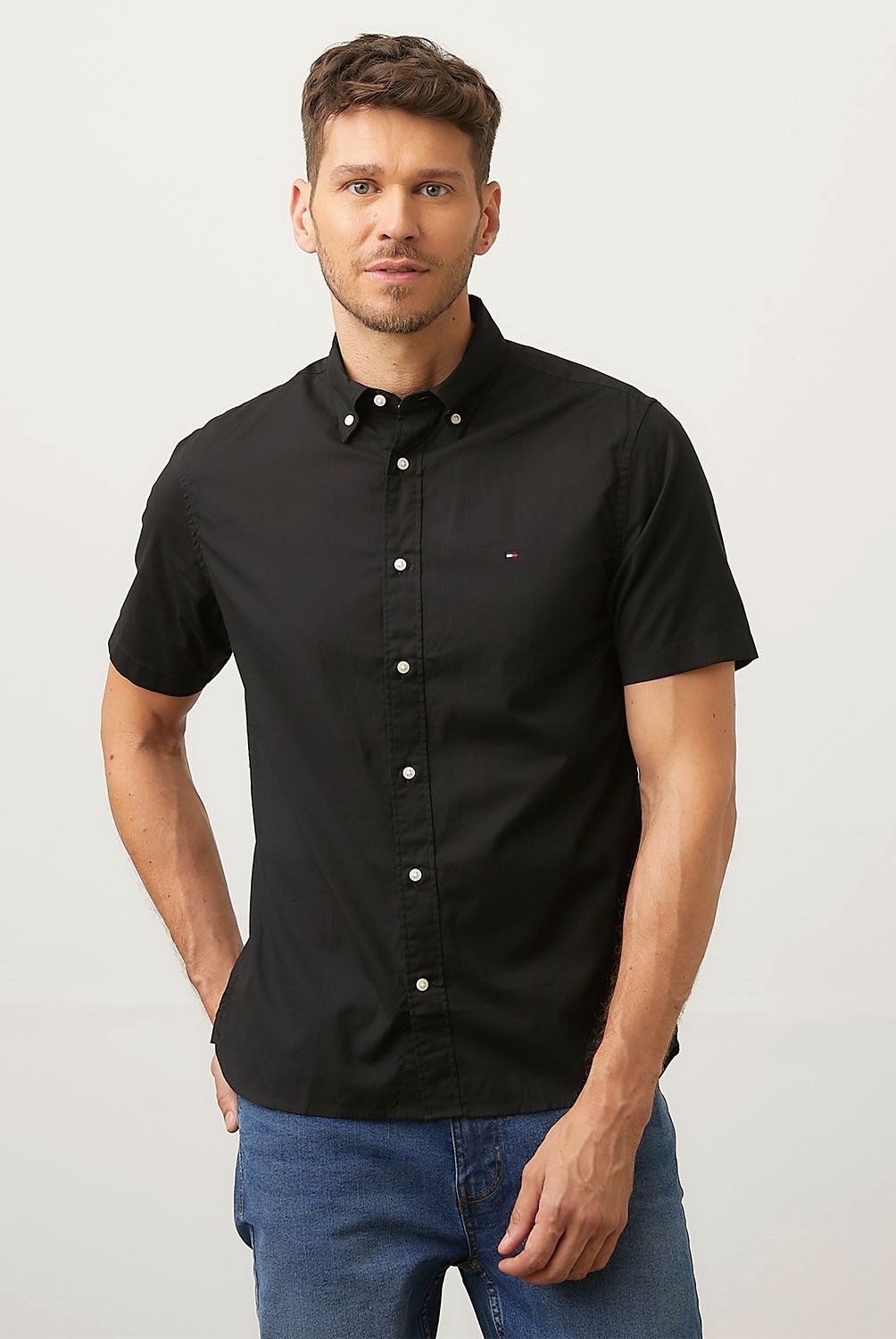 TOMMY HILFIGER - Camisa Casual Manga Corta Algodón Hombre Tommy Hilfiger