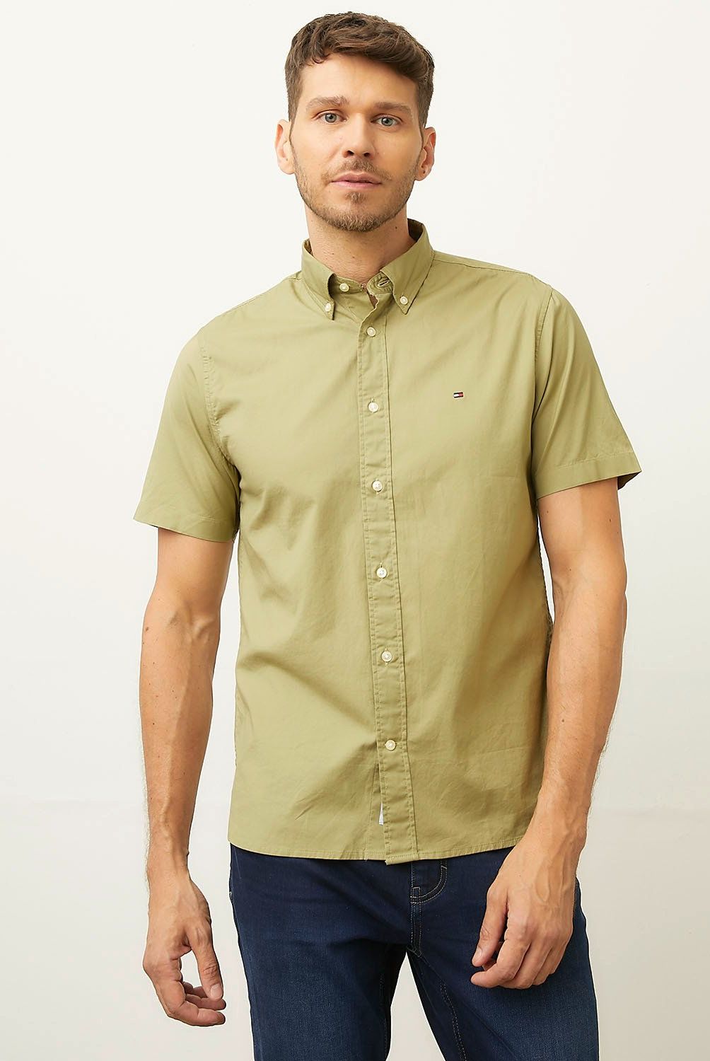 TOMMY HILFIGER - Camisa Casual Manga Corta Algodón Hombre Tommy Hilfiger