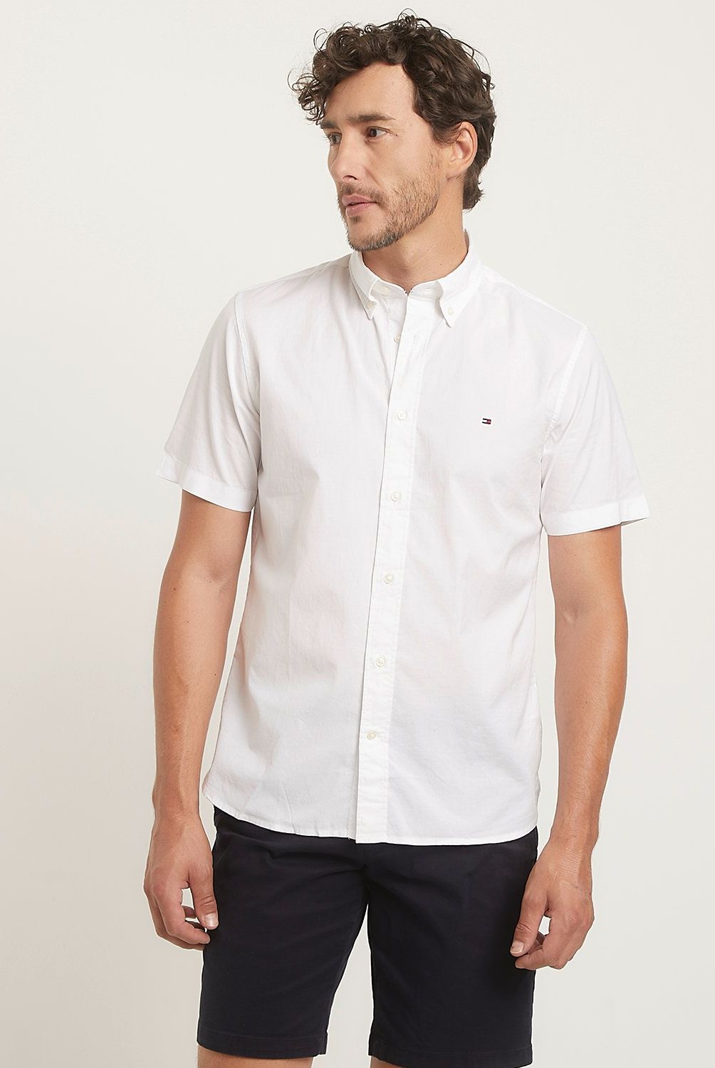 TOMMY HILFIGER - Camisa Casual Manga Corta Algodón Hombre Tommy Hilfiger