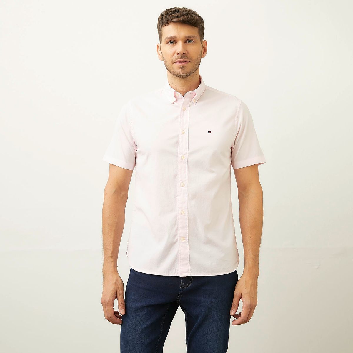 TOMMY HILFIGER - Camisa Casual Manga Corta Algodón Hombre Tommy Hilfiger
