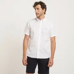 TOMMY HILFIGER - Camisa Casual Manga Corta Algodón Hombre