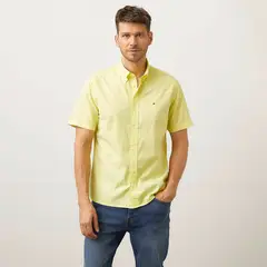 TOMMY HILFIGER - Camisa Casual Manga Corta Algodón Hombre