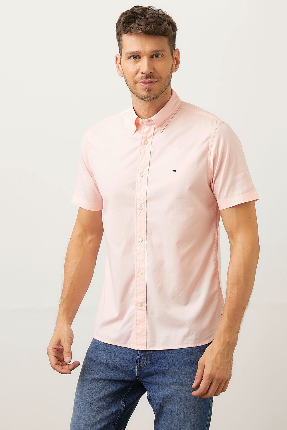 TOMMY HILFIGER - Camisa Casual Manga Corta Algodón Hombre Tommy Hilfiger