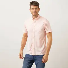 TOMMY HILFIGER - Camisa Casual Manga Corta Algodón Hombre