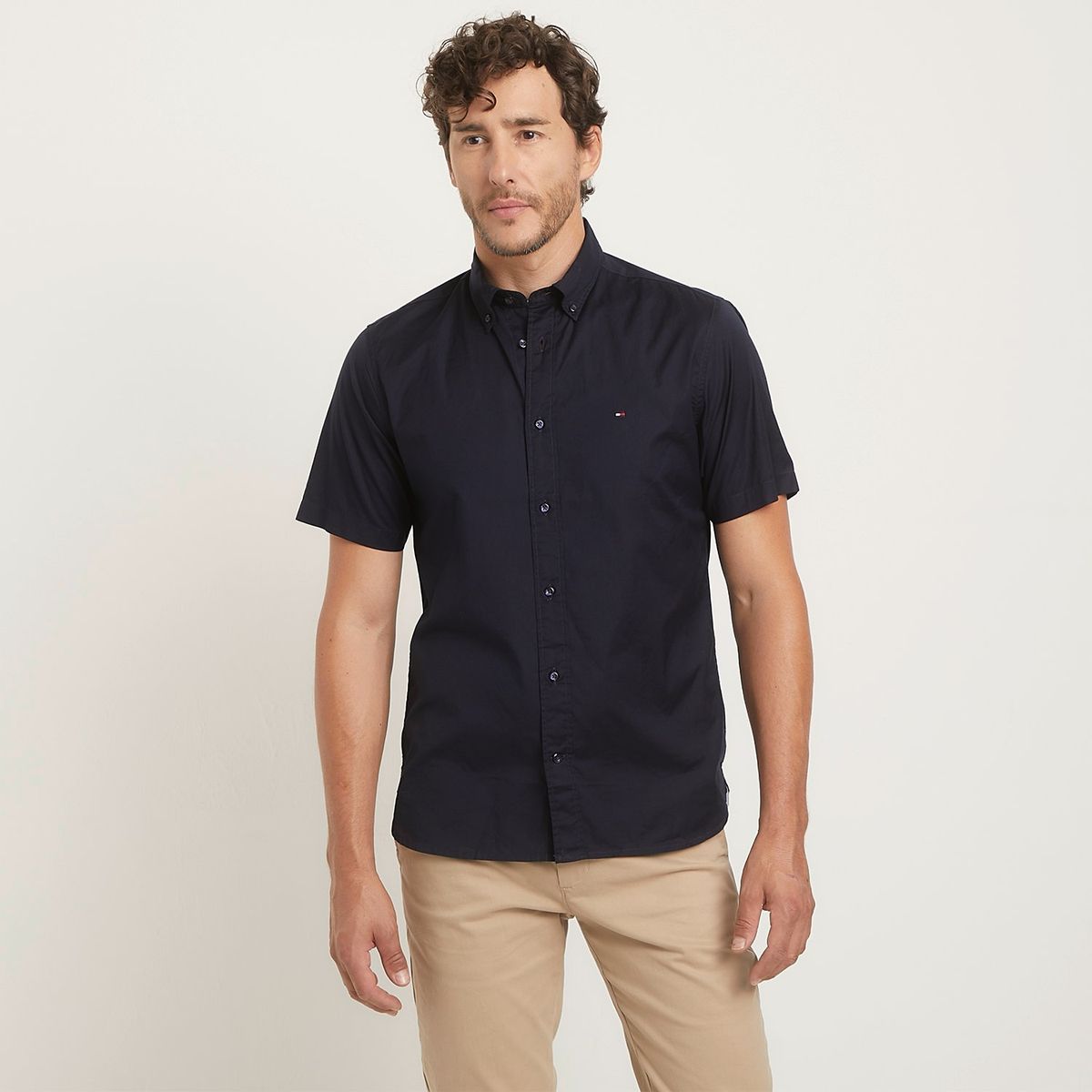 TOMMY HILFIGER - Camisa Casual Manga Corta Algodón Hombre Tommy Hilfiger