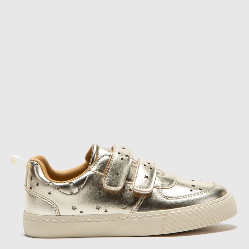YAMP - Zapatillas Urbanas Yamp Dorado Niña con Velcro
