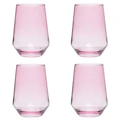 MICA - Set 4 Vasos Corto Vidrio 410 ml JOY
