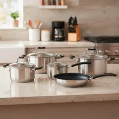 WURDEN - Batería De Cocina 9 Piezas Acero Inoxidable New Munk