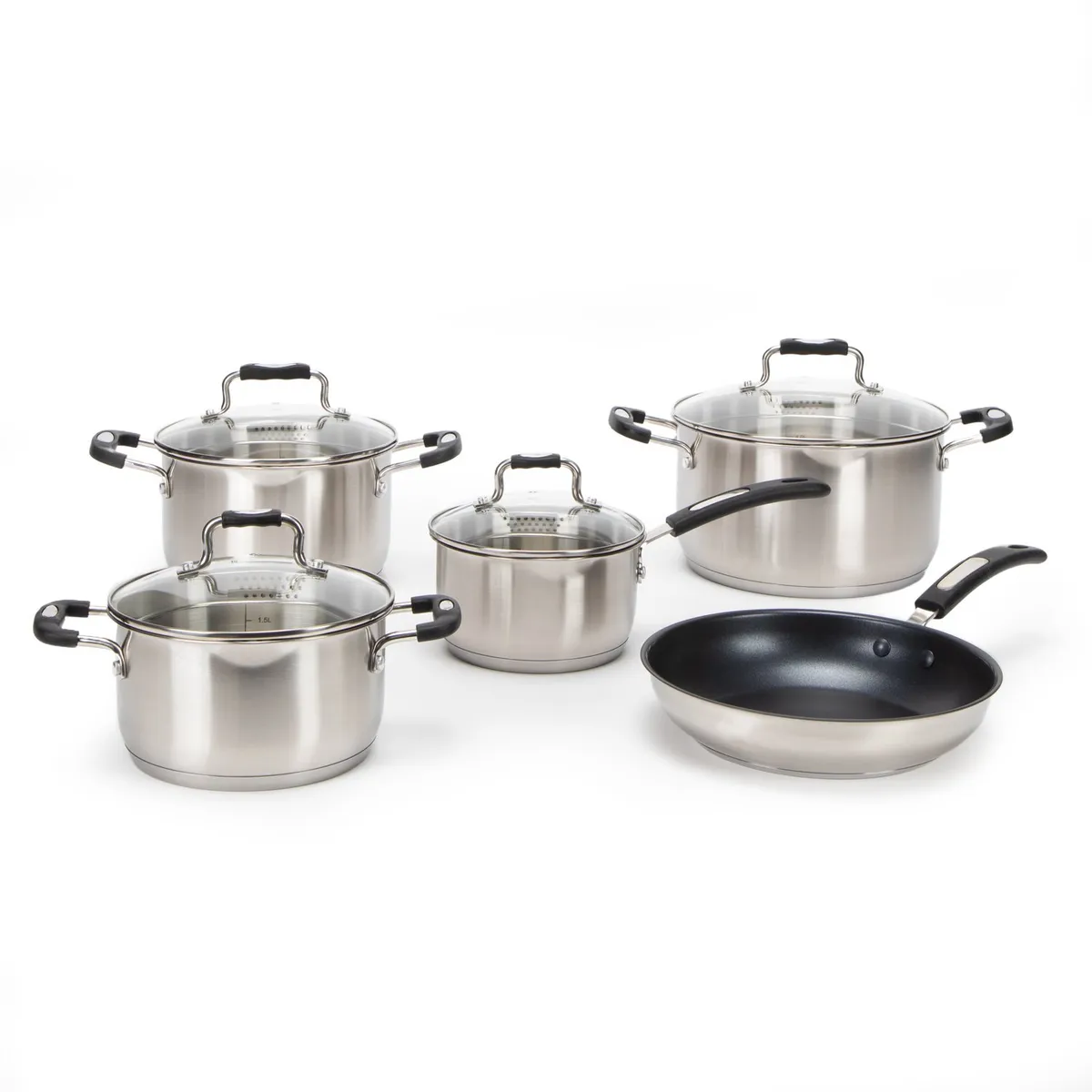 WURDEN - Batería De Cocina 9 Piezas Acero Inoxidable New Munk Wurden