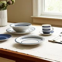 Juego De Vajilla 30 Piezas Clásico Azul