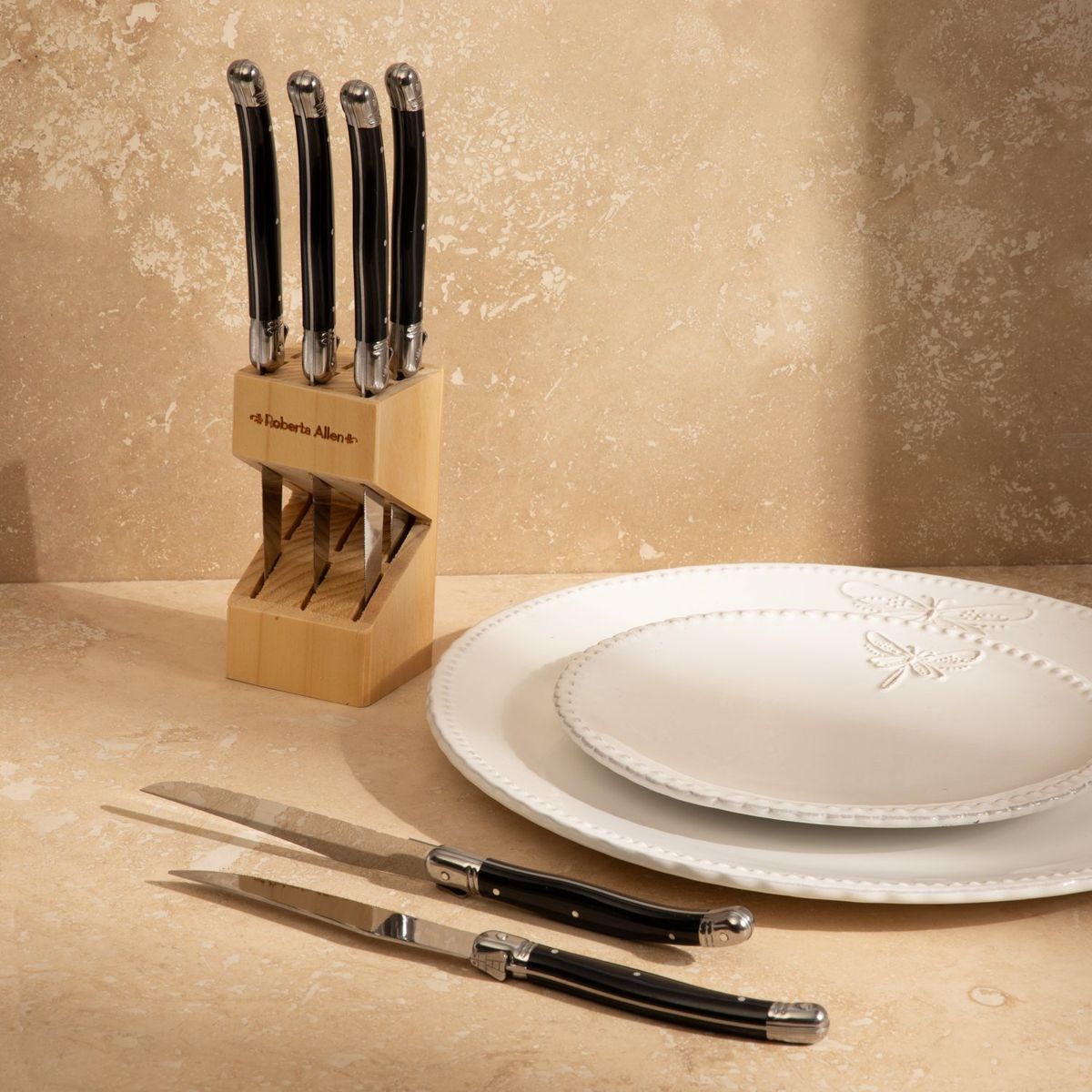 ROBERTA ALLEN - Bloque 6 Cuchillos Carne Francia Negro Roberta Allen