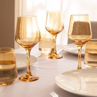 Set 4 Copas Vidrio 410 Ml Amarillo Joy Color Play