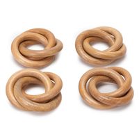 Set 4 Anillo Servilleta Loop Madera Acacia