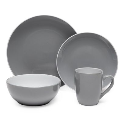 Imagen 2 del producto Juego De Vajilla Two Tones 16 Piezas Gris