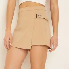 SYBILLA - Falda Short Mujer Tiro Alto Diseño Liso