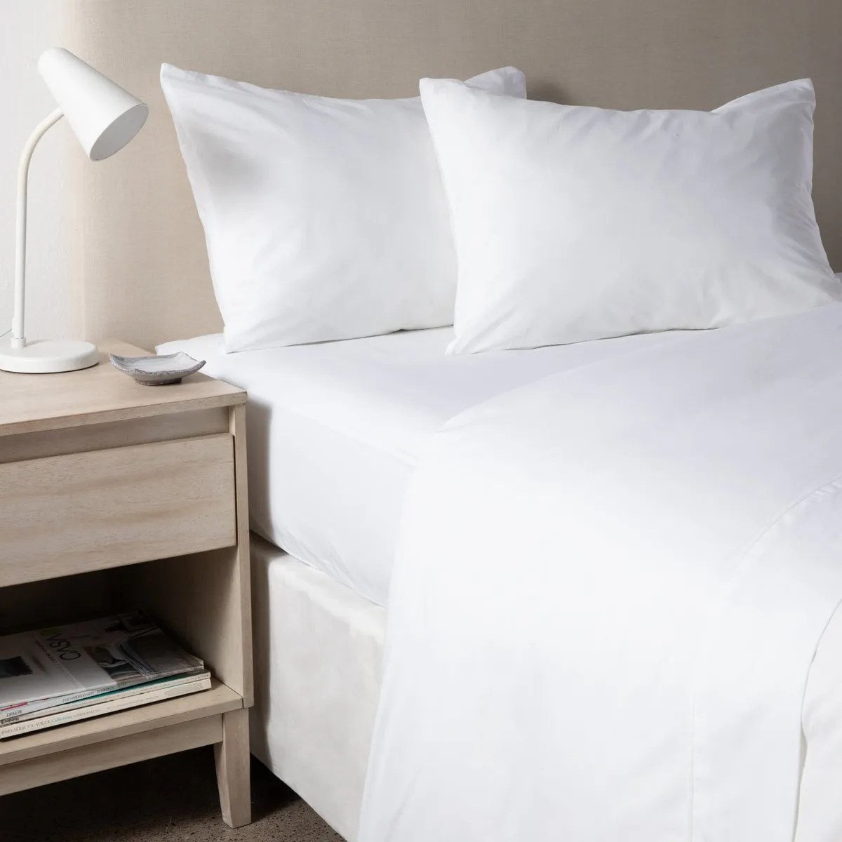 MICA - Juego de Sábanas 180 Hilos Blanca Mica