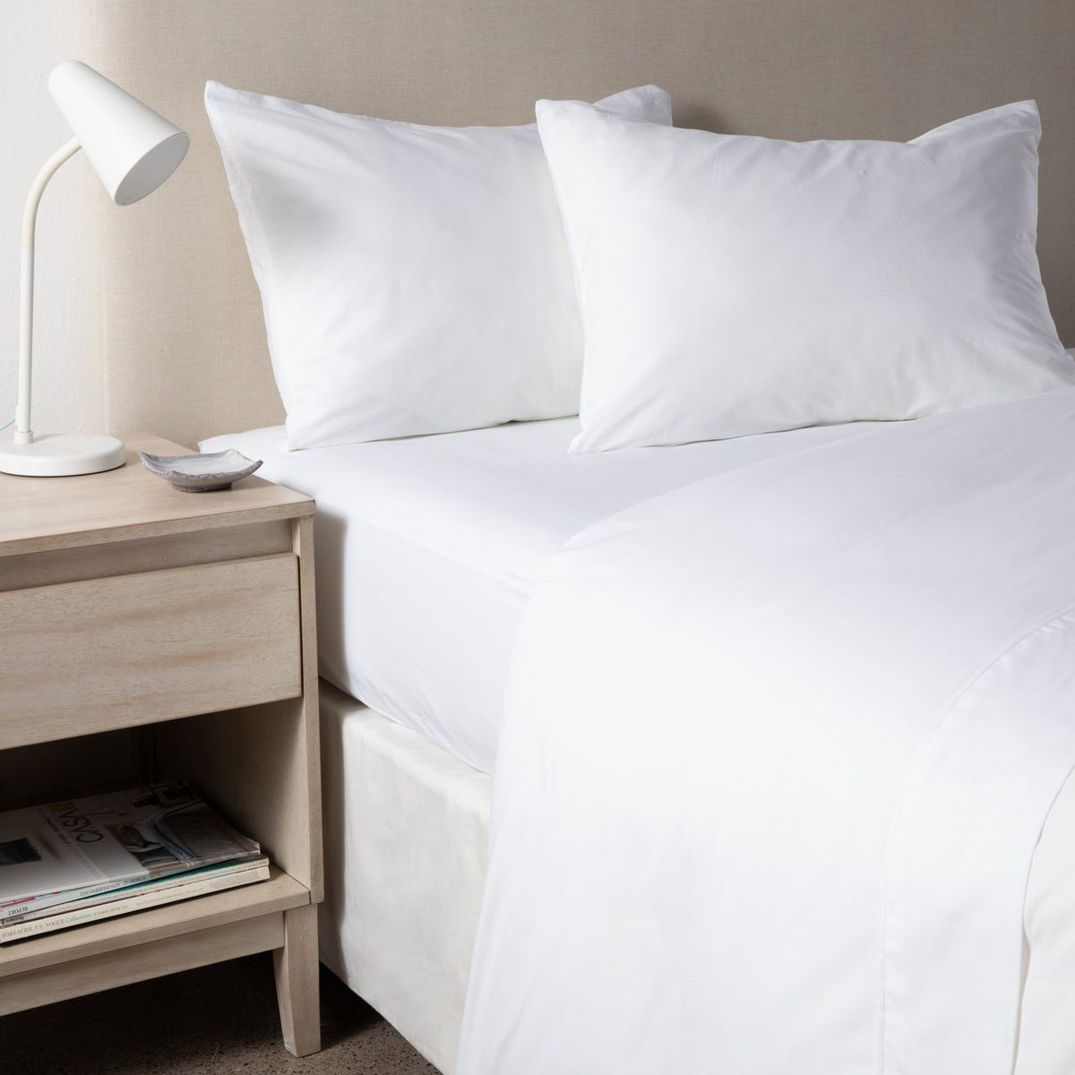 MICA - Juego de Sábanas 180 Hilos Blanca Mica