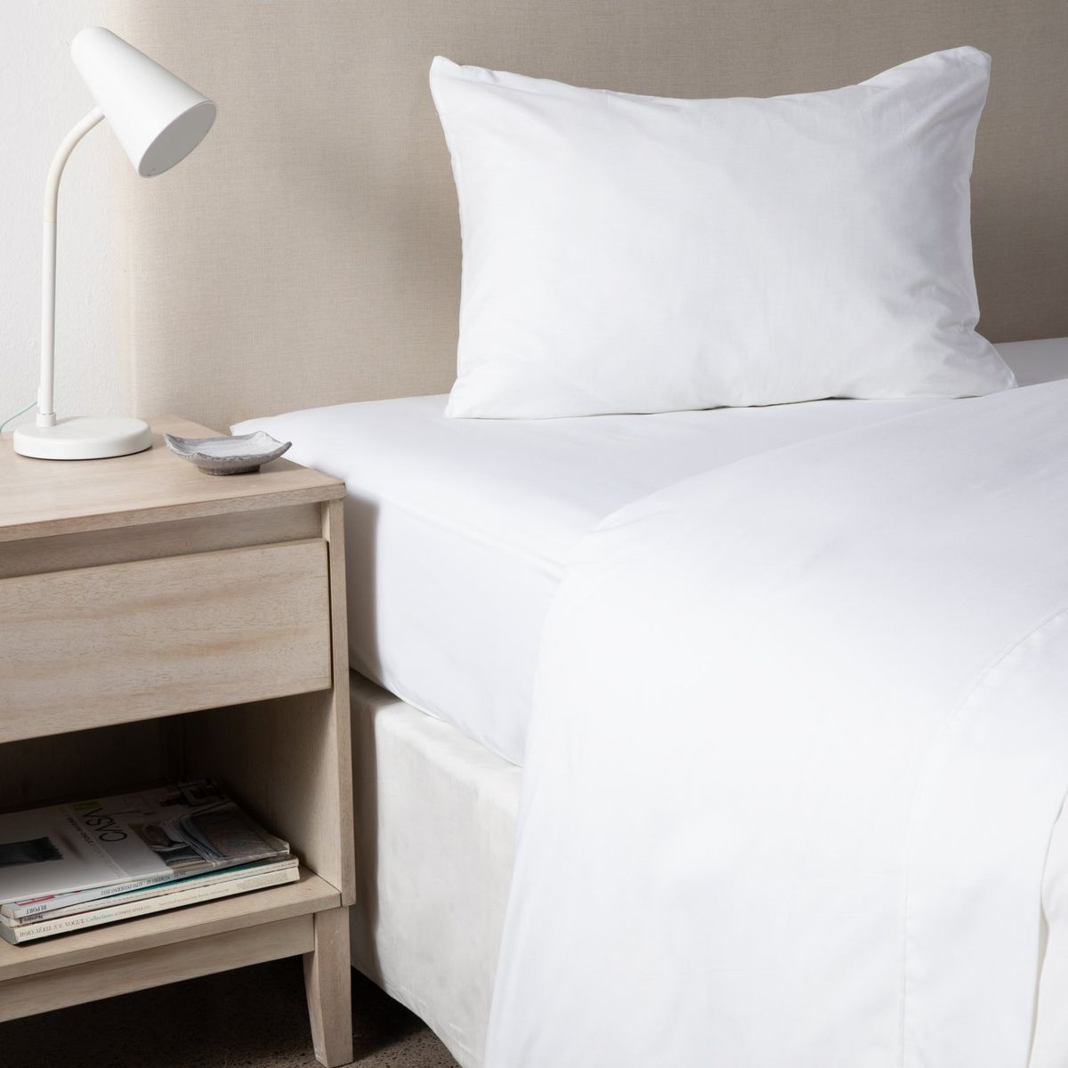 MICA - Juego de Sábanas 180 Hilos Blanca Mica