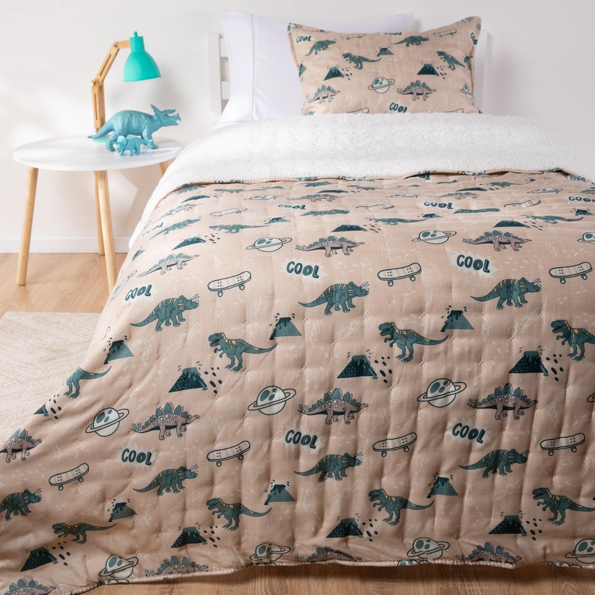 MICA KIDS - Cubrecama Infantil Sherpa Dino Mica Kids