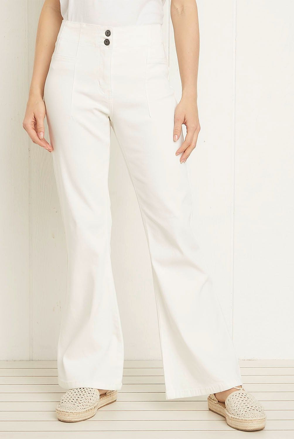 UNIVERSITY CLUB - Pantalón University Club Flare Tiro Medio Mujer